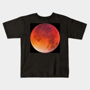 Bloody moon on night dark sky Kids T-Shirt